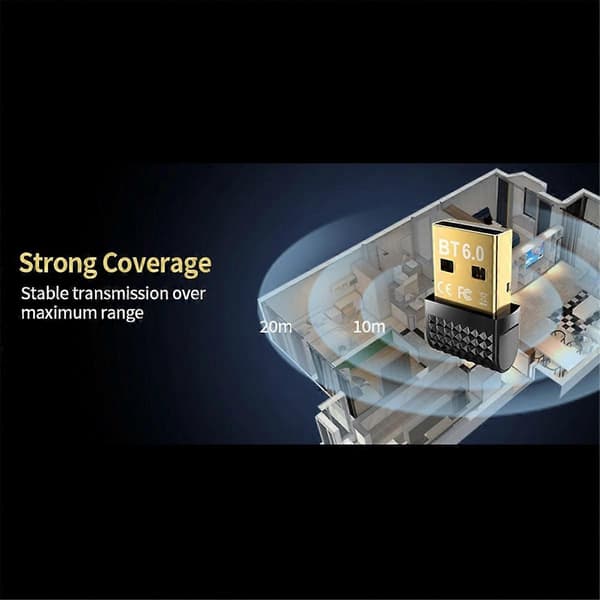 USB Bluetooth 6.0 -sovitinUSB-sovitin Bluetooth 6.0 Black