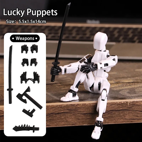 Titan 13 Actionfigur T13 Modellfigurer 3D-utskrivna Multi-ledade Rörliga Lucky 13 Actionfigur Nova 13 Actionfigur Dummy VIT VIT WHITE 14cm