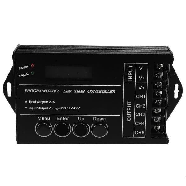 TC420 Tids Programmerbar RGB LED Controller DC12V-24V 5 Kanal LED Timing Lysdæmper