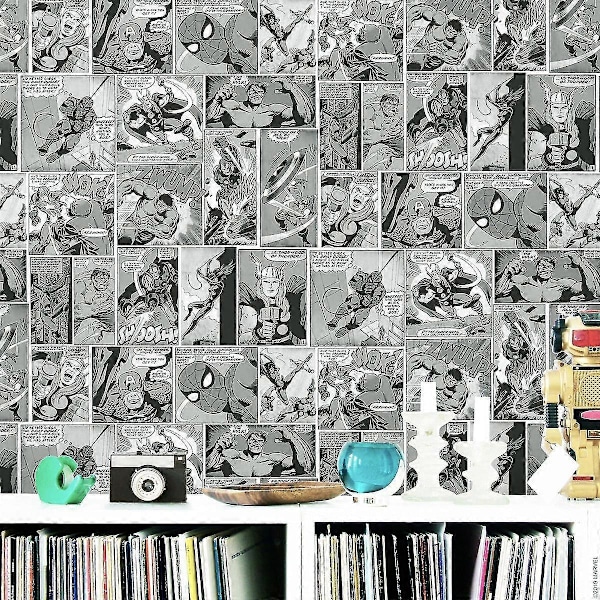 Marvel Sarjakuva Tapetti Black/White