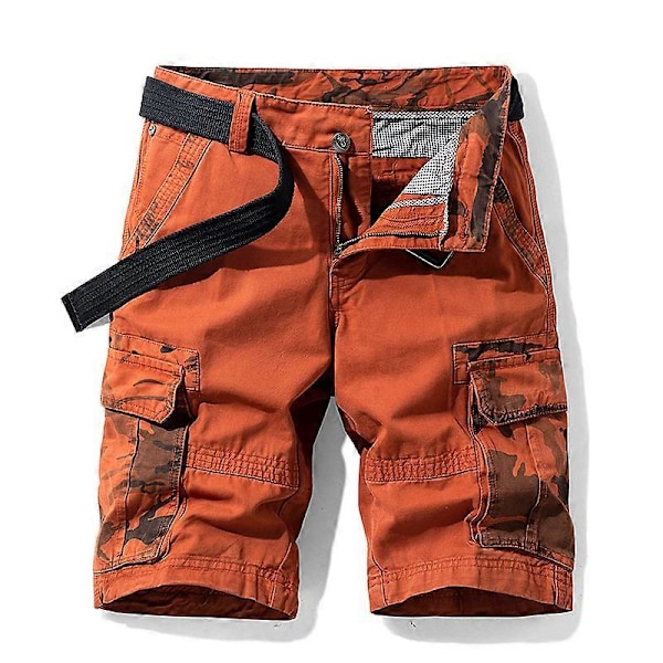 Miesten kesäiset cargo-shortsit puuvillaa, Bermuda-malliset rennot shortsit, monen taskun design, lyhyet cargo-housut 6191Blue 34