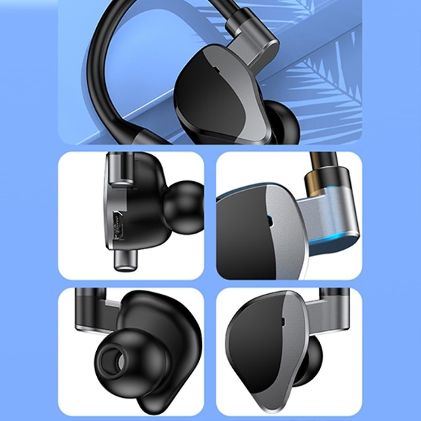 Bluetooth trådlösa enkla in-ear hörlurar, Touch Earbuds, Handsfree, Sport, Stereo, Med Mic, Suspension Type Right Earphone