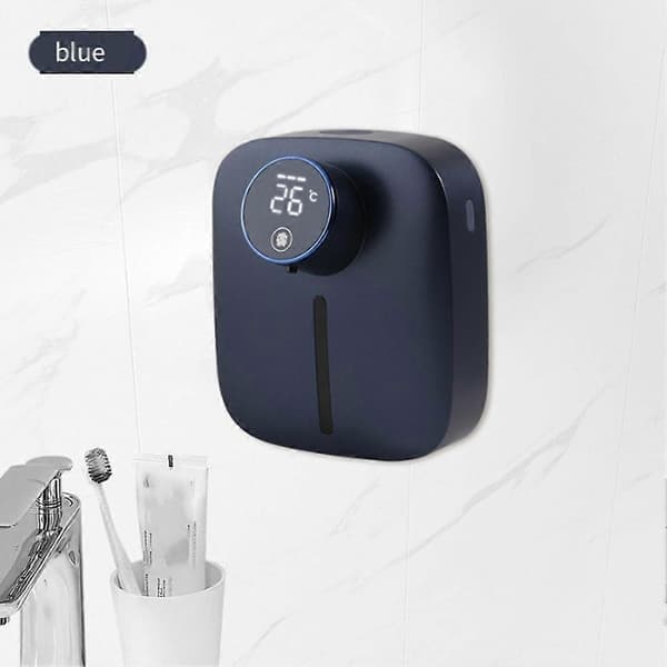 USB Genopladelig Multifunktionel Vægmonteret Automatisk Sæbedispenser Sensor LED Digital Display Sæbedispenser 320ML Blue