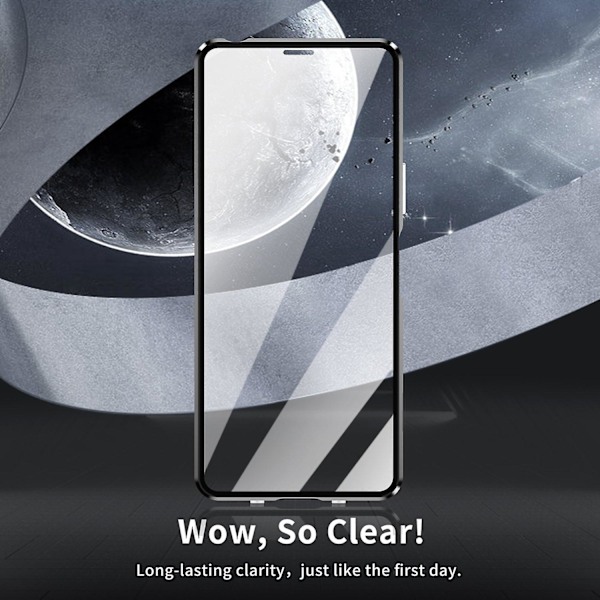 Sony Xperia 10 VI:lle karkaistu lasi kotelo, metallikehys, kirkas PC-takaosa, magneettinen puhelimen suojus - Multicolor Black