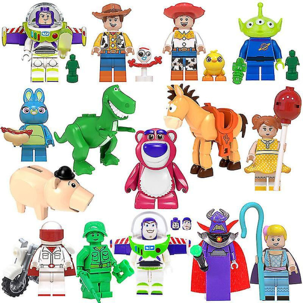 15 st/ set Tecknad Toy Story Byggstenar Action Minifigur Leksaker