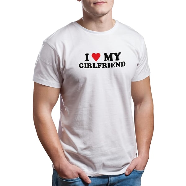 Jag älskar min flickvän gåva T-shirt för män