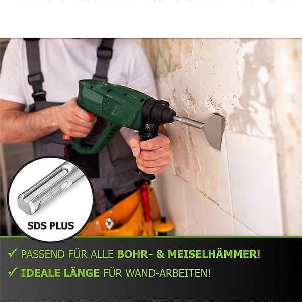 Flis Meisel SDS Plus Meisel - 165X75mm Bred for Hammer, Flat Meisel Vinklet, 42CrMo Spesialstål, Skarp As Shown