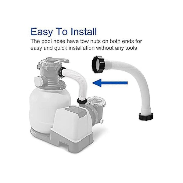 Stk Pool Sandfilter Pumpe Slange 40 cm Pool Pumpe Slanger Saltvandspumpe Slanger Til Filterpumper Sandfiltre - På Lager White