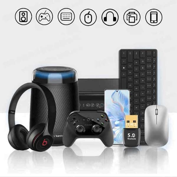 Bluetooth Dongle, 5.4\" USB Bluetooth-adapter til PC, lav latenstid, 20M rækkevidde, Plug and Play, kompatibel med Windows 11/10/8.1/7, Bluetooth USB-adapter