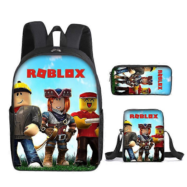 3D Roblox Ryggsäck Tredelat Set Skolväska A