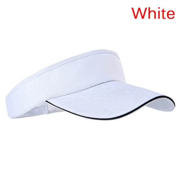 Justerbar Unisex Menn Kvinner Ensfarget Solskjerm Sport Golf Tennis B Hvit Whit White one size