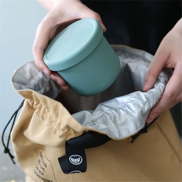 Lasten Lounaskassi, Canvas-Vetoketjullinen Suuri Eristävä Lounaslaatikko Cooler Tote Eristävä Bento-Kassi, Aikuisten Uusiokäyttöinen Vedenpitävä Lounaslaatikko yellow