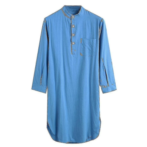 Sleepshirt bomullsnattskjorta för män från Yaying Blue L