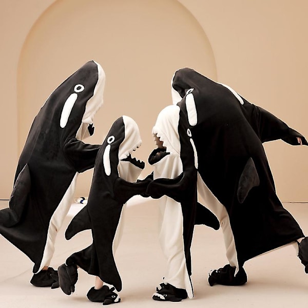 Haj-filt Hoodie för Vuxna Bärbar Filt för Barn Hoodie Bl Barn children 165-173CM