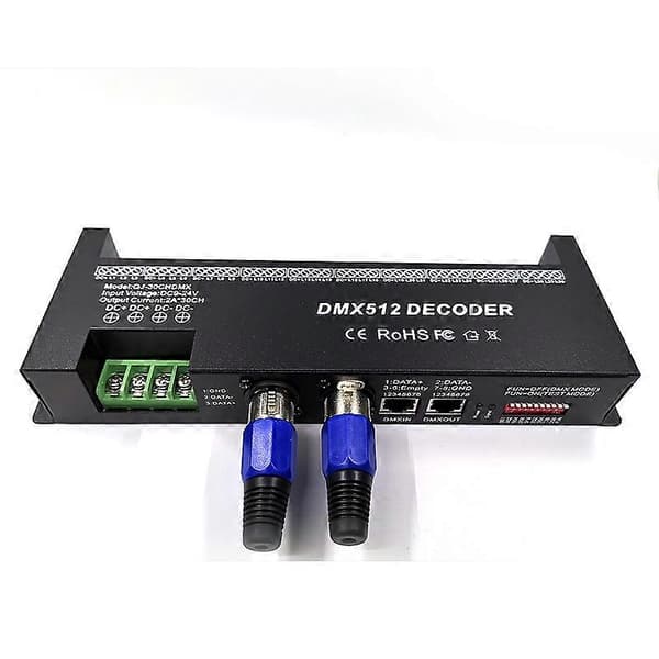 30-kanals RGB DMX512-dekoder LED Strip Controller 60A DMX-dæmper PWM-driver Indgang DC9-24V 30CH DMX-dekoder Lysstyring