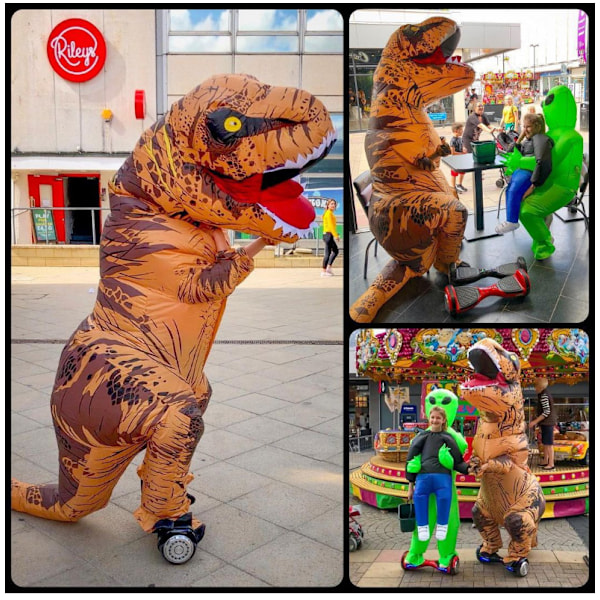 Aikuisille tarkoitettu kuuma, syttyvä dinosauruksen naamiaisasu, T-Rex Anime Party Cosp, lasten ruskea Children's Brown 110-140cm