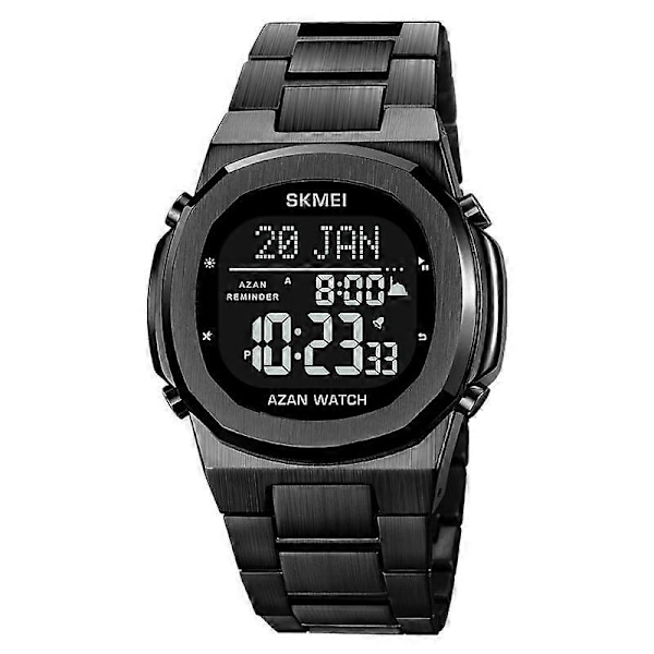 SKMEI 2036 Lyxiga Digitala Herrklockor Mode Vattentät Stål Elektronisk Herrarmbandsur Nedräkningsklocka Reloj Masculino Black Black
