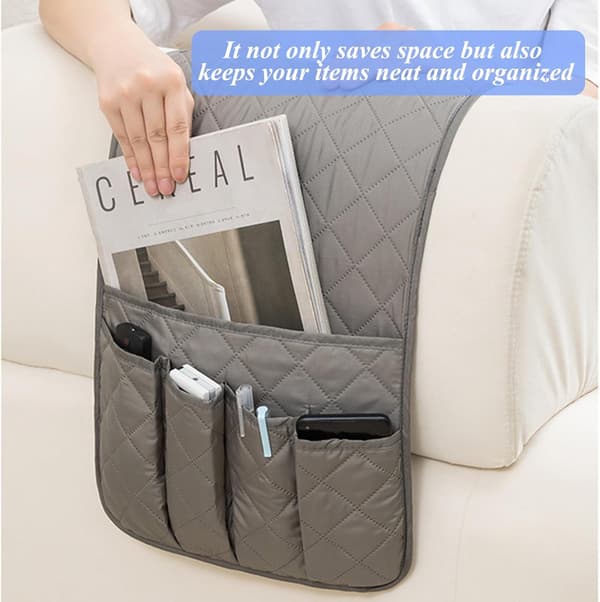 [KK]Sofa Caddy, Remote Control Holder, Remote Control Storage, Sofa Armrest Organizer, Remote Control Holder for Sofa, 5 Pockets Sofa Hanger
