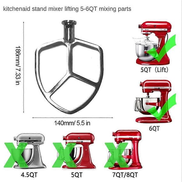 Erstatningstilbehør til KitchenAid-mikser for KitchenAid 5-6QT