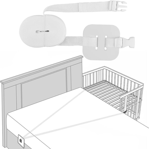 6M Co-sleeping sängkant, justerbar sängkant sängsida fäste vit sängkläder rem fjädersäng