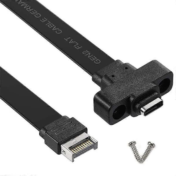 USB 3.1 frontpanel Type E til Type C forlengelseskabel, Gen 2 (10 Gbit/s) intern adapterkabel, med 2 skruer (50 cm)