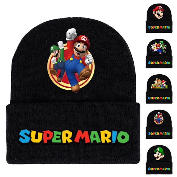 Herrar Cartoon Mario Stickad Mössa Mode Stickad Mössa E E 20*17cm