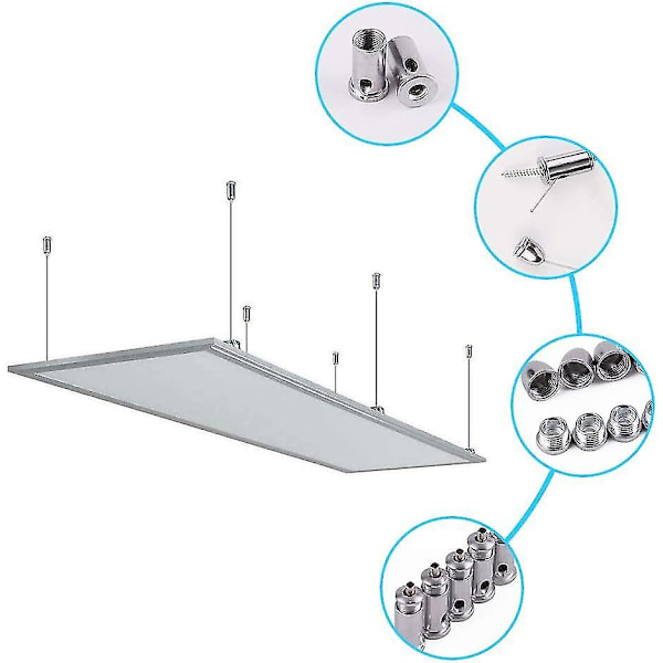 10 stk. Rustfritt Stål Wire Tau Henger, Rustfritt Stål Tau Henge Wire Kit Rustfritt Stål Suspensjonsløkke Nylonbelagt Rustfritt Stål Wire Tau 1,5