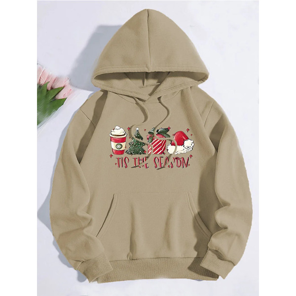 Tryckta sweatshirts modekarneval festkläder dam casual rolig mönster fest hoodies damer Bourgogne Burgundy S