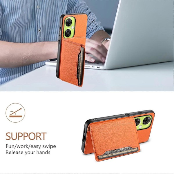 OnePlus Nord CE 3 Lite 5G/Nord N30 5G -kotelo PU-nahka+PC+TPU Korttipidike Puhelinkuori Multicolor Style D
