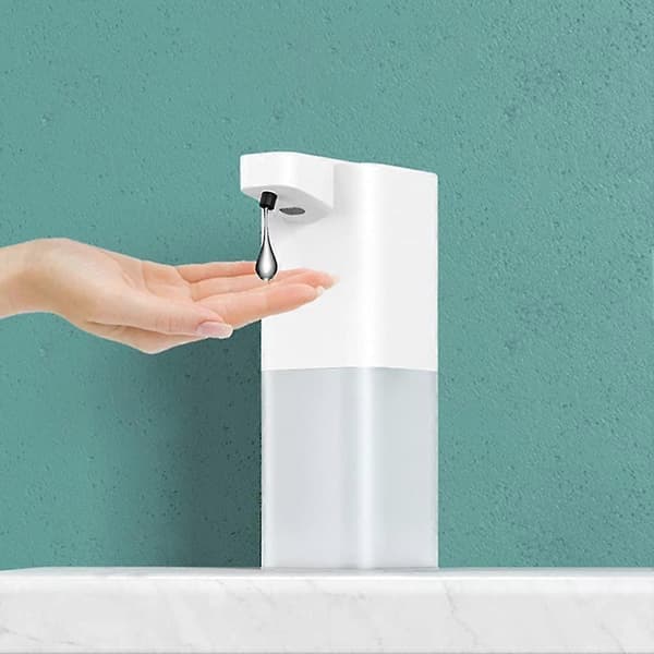 400ML Automatisk sæbedispenser kompatibel med badeværelse, tryk uden elektrisk opvaskemiddeldispenser