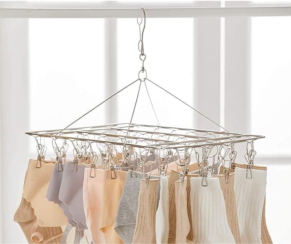 [KK]Sock Dryer Rack, Hanging Laundry Rack with 40 Windproof S H