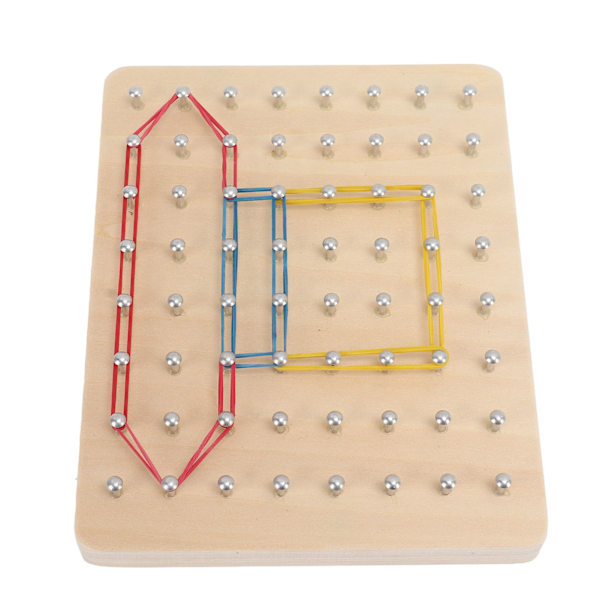 Trä Geoboard Montessori Leksaker Grafisk Inlärning Pedagogiska Leksaker för Spädbarn Småbarn Pojkar Flickor