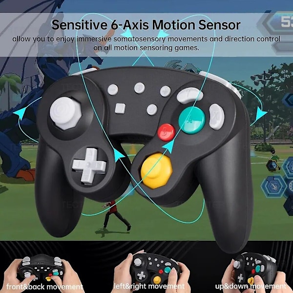 Bluetooth Gamepad Trådlös Gc Kontroller För Switch Gamecube Kompatibel Med Nintendo Switch/lite Kontroller För PC Joystick Blue