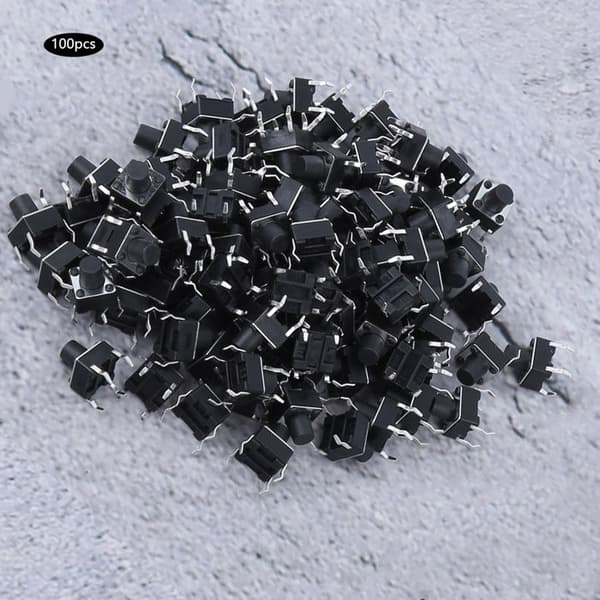 100 st Momentan Tryckknappsbrytare Mini Micro Touch Switch 6 x 7 mm