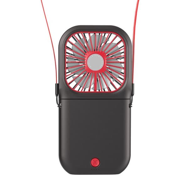 Mini sammenklappelig halsventilator - USB - Ultra bærbar - Lydløs - Multifunktionel - Sort