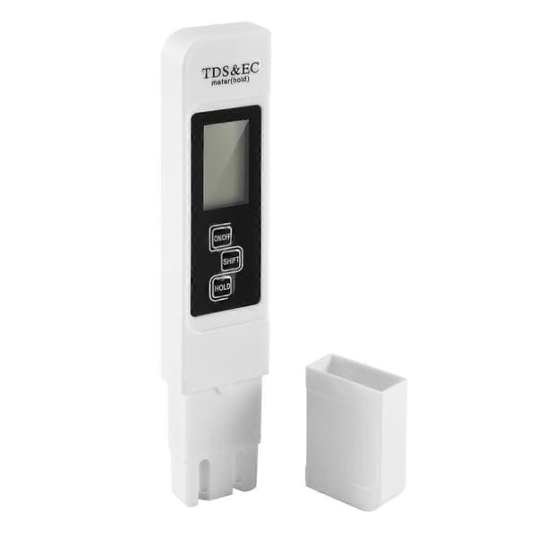 TDS EC Meter Digital Vandkvalitetstester 0-9999 PPM Måling White