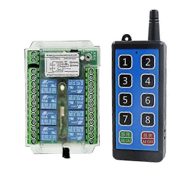 Trådløs 8-kanals fjernafbryder til DC 9-72V motorstyring RF-system As Shown