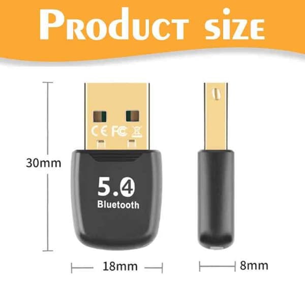 Bluetooth Dongle, 5.4\" USB Bluetooth-adapter til PC, lav latenstid, 20M rækkevidde, Plug and Play, kompatibel med Windows 11/10/8.1/7, Bluetooth USB-adapter