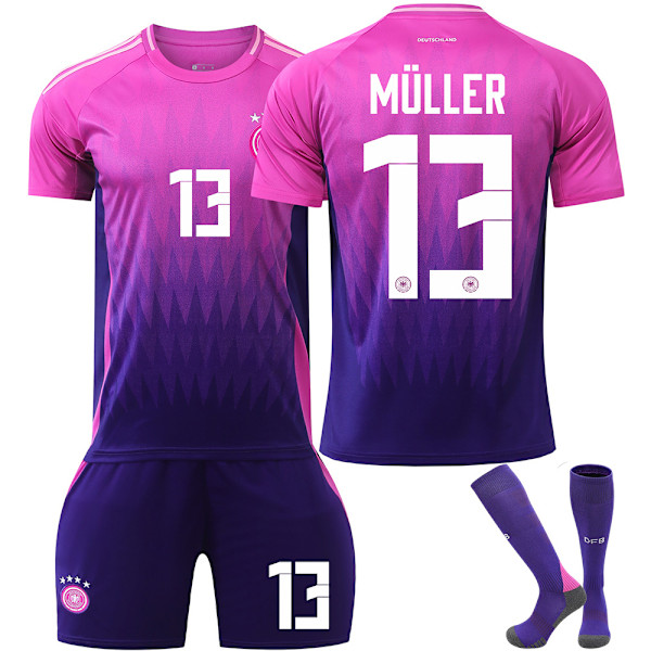 UEFA Euro 2024 Saksa Vieraspaita Lasten Jalkapallopaita Sukkien Kanssa NO.13 MULLER NO.13 MULLER NO.13 MULLER NO.13 MULLER NO.13 MULLER L