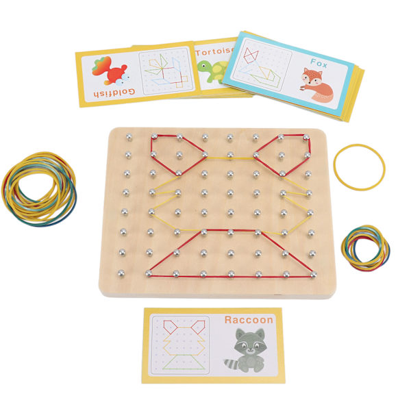Træ Geoboard Montessori Legetøj Grafisk Læring Uddannelsesmæssige Legetøj til Børn Spædbørn Drenge Piger