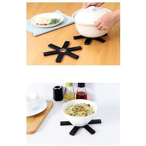Bordskånere - Sæt med 4 - Sammenfoldelige - ABS - 19 cm - Sort