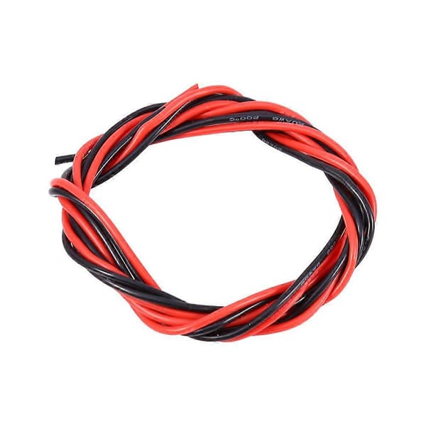 20AWG Blød Silikone Elektronisk Kabel Rød & Sort Ledning til RC Bil (1 Meter Rød 1 Meter Sort)