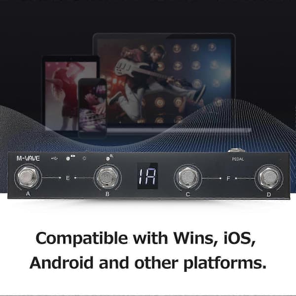 M-VAVE Chocolate BT Trådløs MIDI Controller Genopladelig 4 Knapper Bærbar MIDI Fodcontroller Pedal APP Kontrol