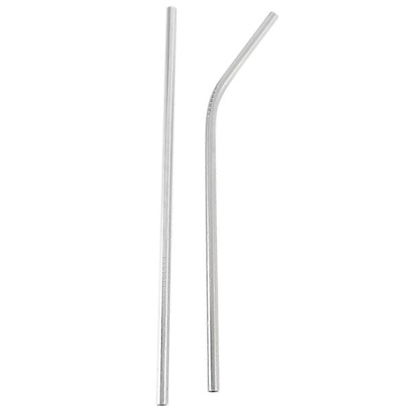 100 stk. metal sugerør kan genbruges 304 rustfrit stål drikkevandsrør 215 mm x 6 mm buede sugerør og 50 lige sugerør silver