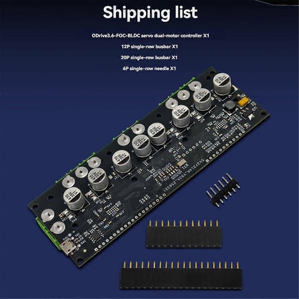 ODrive3.6 56V FOC-BLDC Servo Dubbel Motorstyrenhet STM32F4 Stöder Flera Encodrar ODrive3.6 Motor Black