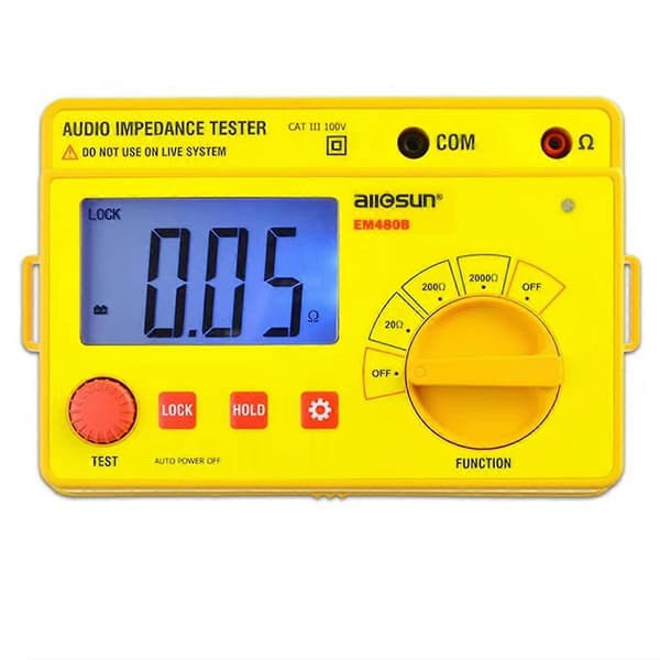 ALL SUN EM480B Audioimpedanstester CATIII Modstandsmåler Yellow