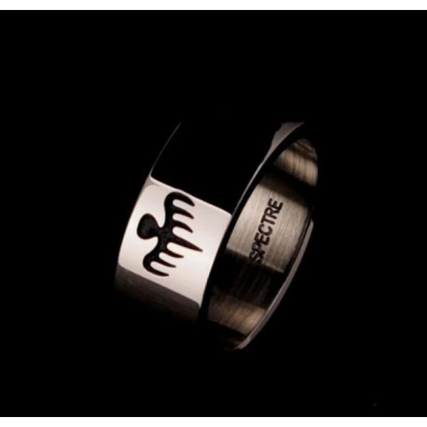 Nya trendiga James Bond 007 Spectre Ring Herr S Ring Mode Metall Polerat Spökmönster Ring Accessoarer Festsmycken Black