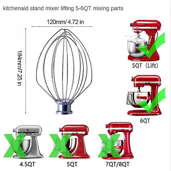 Erstatningstilbehør til KitchenAid-mikser for KitchenAid 5-6QT