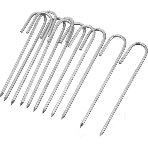 Galvaniserte stålstaker - ZOR® - 30 cm - J-kroker - Pakke med 10 - Sølv - Rustfri - Robust