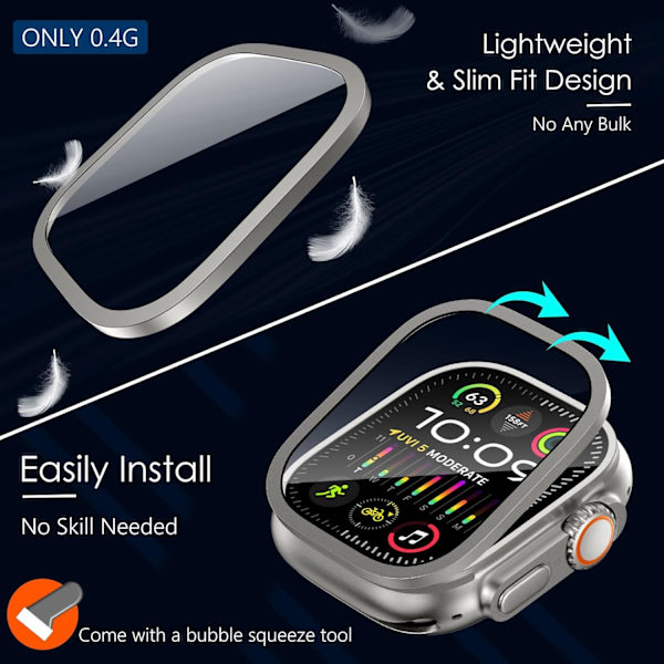 2-pack för Apple Watch Ultra 2 case 49 mm, 9H